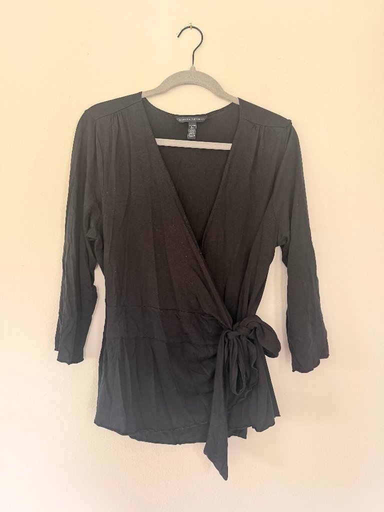 Vintage Banana Republic Black Wrap Top